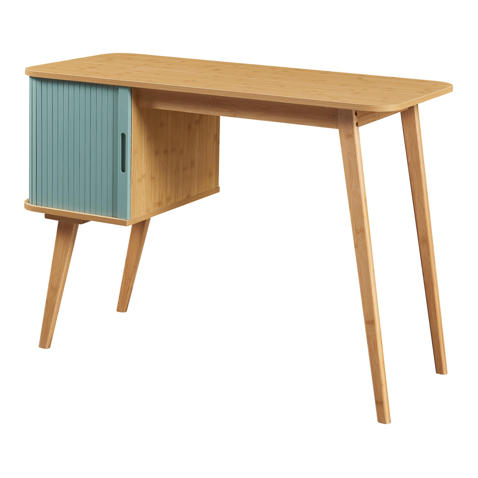 SCHREIBTISCH Tysvær - Blau, Holz/Holzwerkstoff (48/105/75cm) - [en.casa]