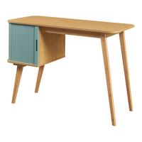 SCHREIBTISCH Tysvær - Blau, Holz/Holzwerkstoff (48/105/75cm) - [en.casa]