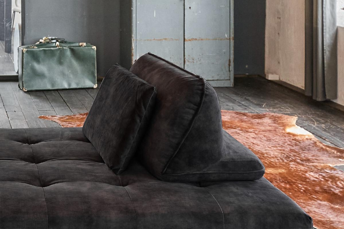 SOFA WIOLO Anthrazit Velvet - Anthrazit/Silberfarben, Textil/Metall (240/80/110cm) - KAWOLA