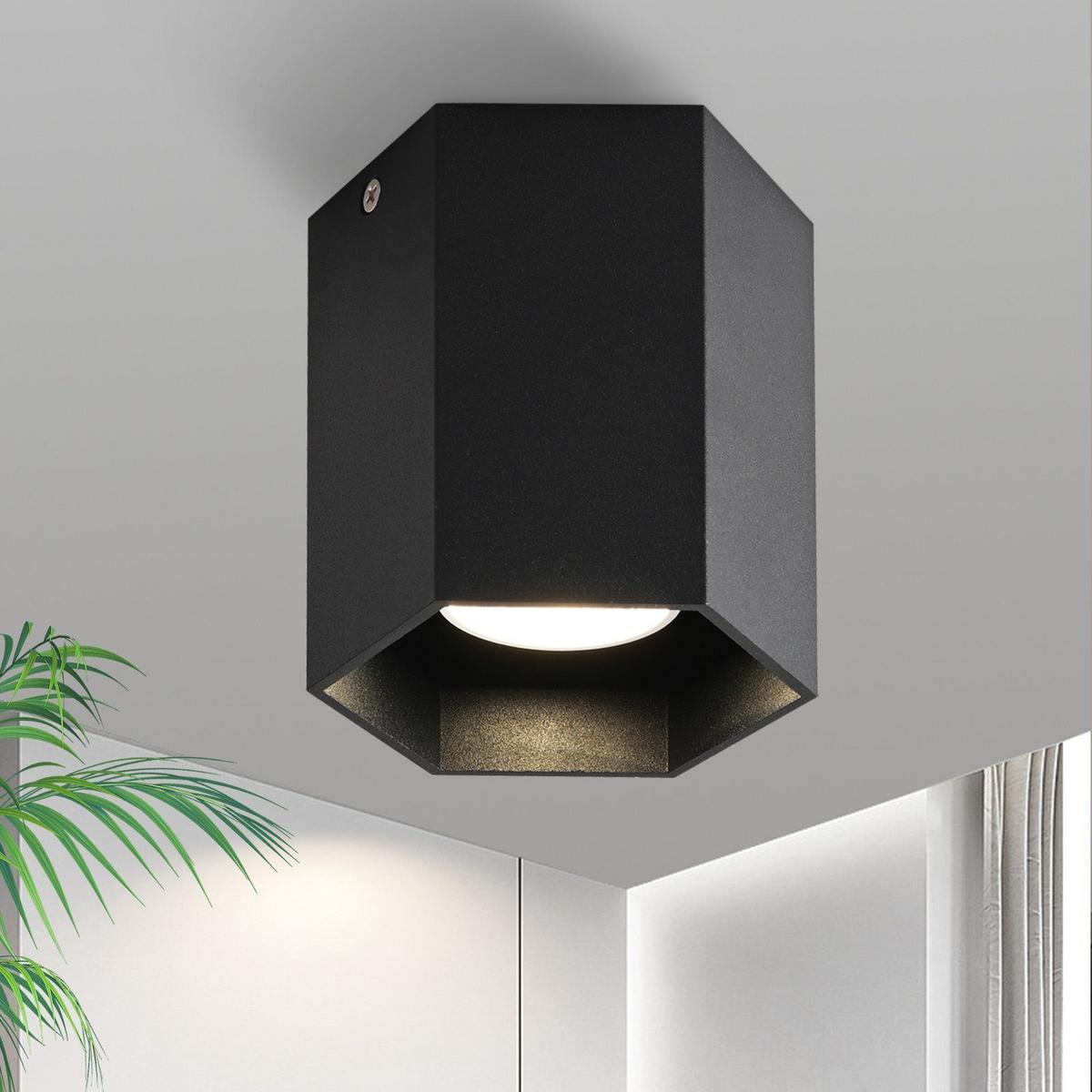 AUFBAULEUCHTE Emma 11/9/11 cm - Schwarz, Metall (11/9/11cm) - Nettlife