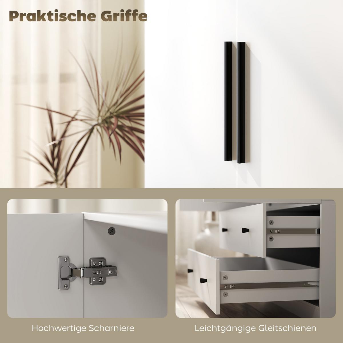 KLEIDERSCHRANK MDF Weiß - Weiß, Holzwerkstoff (43/180/79cm) - HOMCOM