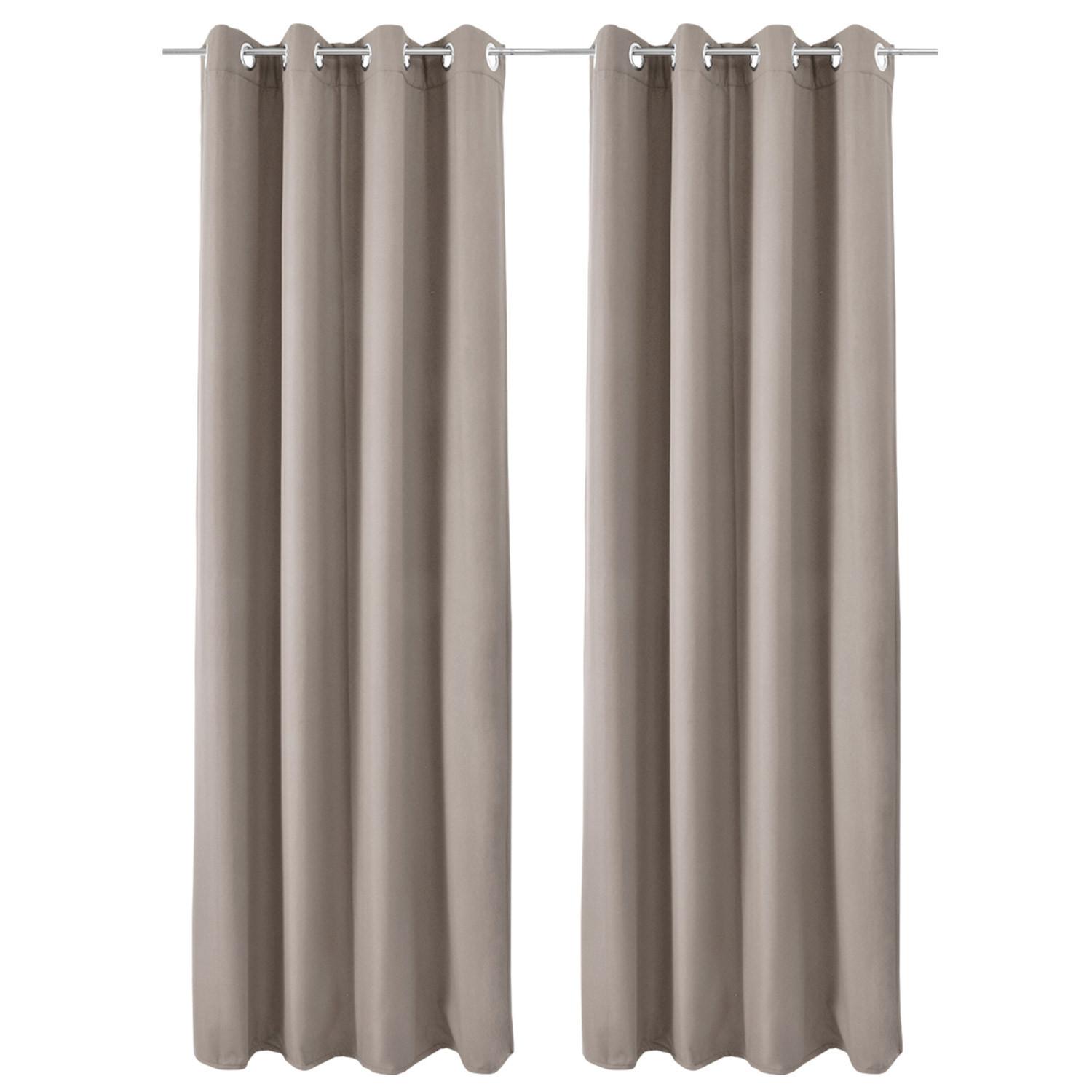 VORHANG Amelie TO mit Öse 140x245cm Sand (2tlg) - Sandfarben, Textil (140/245/1cm) - Beautissu 