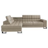 ECKSOFA Laris, Seite: Links - Schwarz/Naturfarben, Holz/Textil (271/203cm) - MIRJAN24