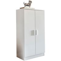 SCHUHSCHRANK – Weiß, 55x108x35 cm, geschlossen, Flurschrank mit 2 Türen - Weiß, Metall (55/108/35cm) - KADIMA DESIGN