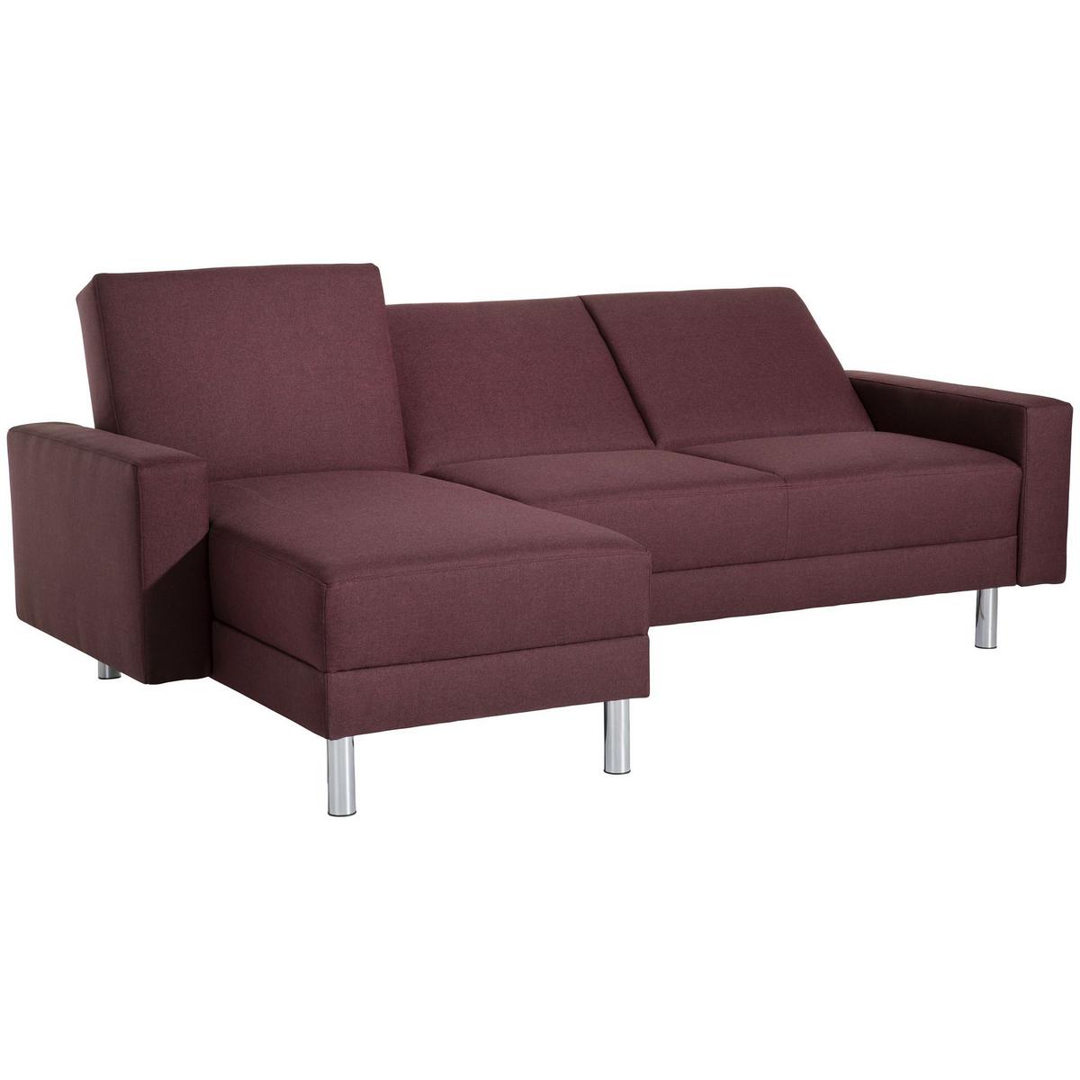 FUNKTIONSSOFA mit Hocker Katryna Flachgewebe burgund - Bordeaux, Kunststoff (144/92/230cm) - 58aufmkessel