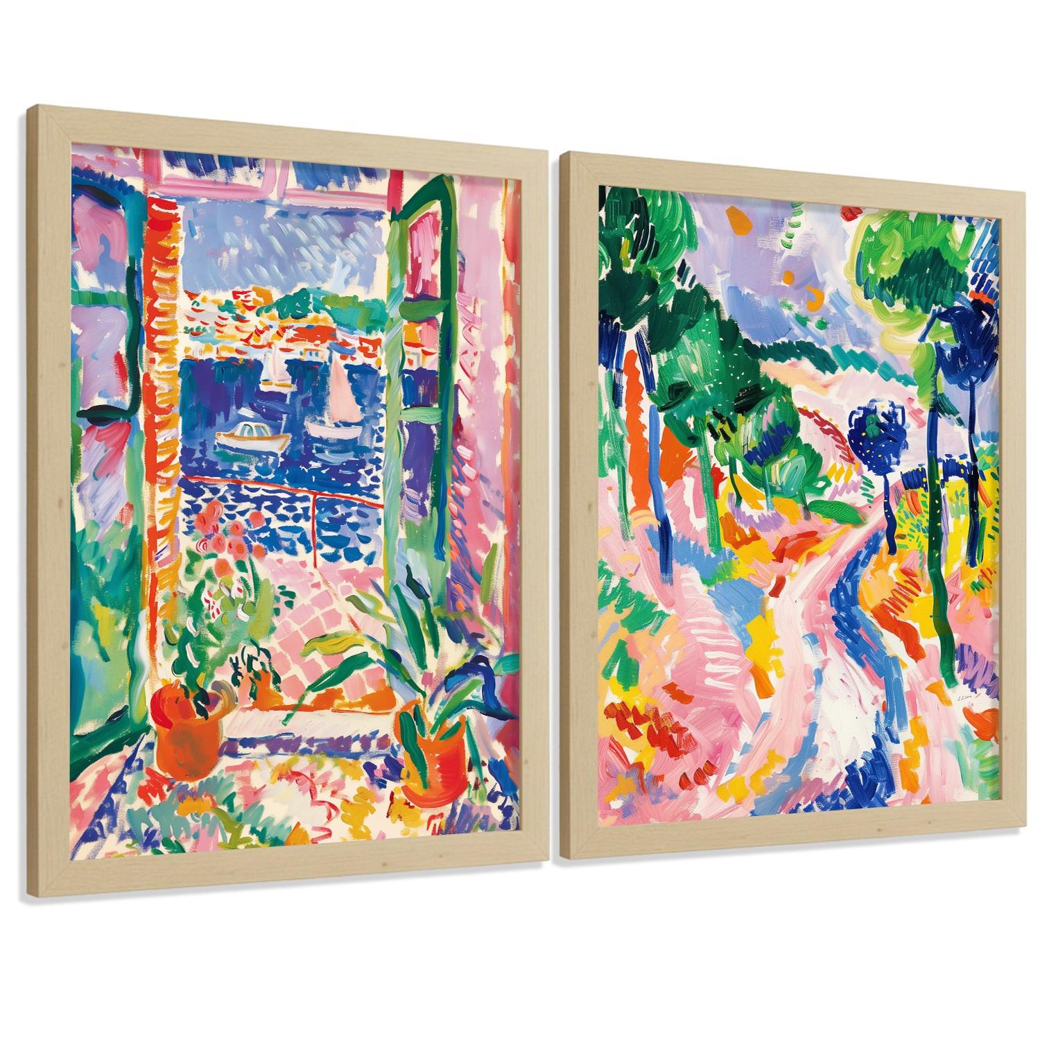 POSTER 4er Bilder-Set Wandbilder Landschaft Maritim modern Wohnzimmer Deko, Schlafzimmer, Küche, Badezimmer Rahmenlos A3 - Klar, Papier (29.7/1/42cm) - Nacnic
