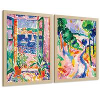 POSTER 4er Bilder-Set Wandbilder Landschaft Maritim modern Wohnzimmer Deko, Schlafzimmer, Küche, Badezimmer Rahmenlos A4 - Klar, Papier (29.7/1/21cm) - Nacnic