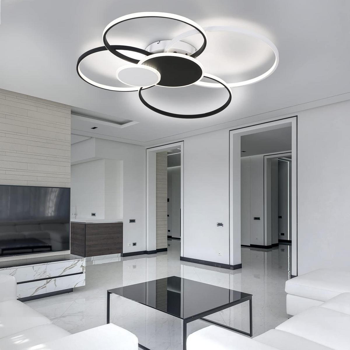 LED-DECKENLEUCHTE Christian 94/92/11 cm - Schwarz/Weiß, Kunststoff (94/92/11cm) - Nettlife