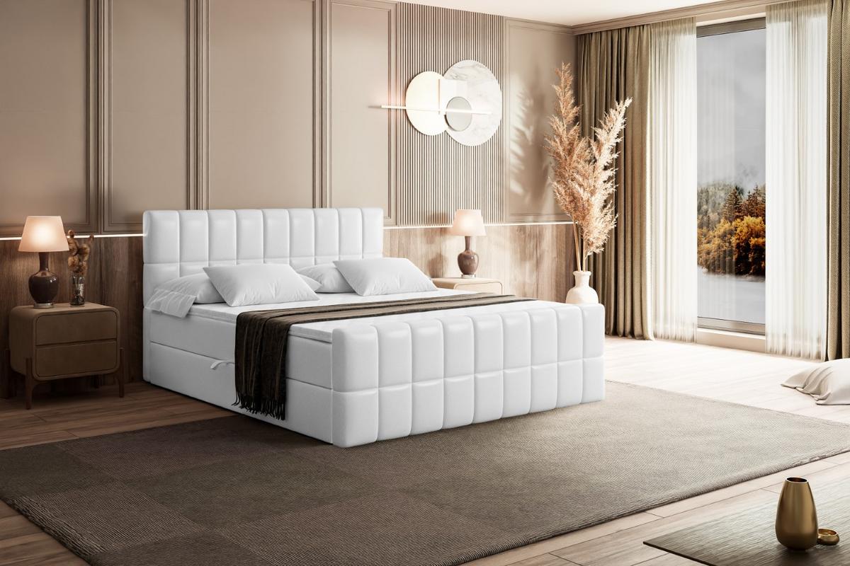 BOXBETT MIAMI-Z - 140x200 cm - H3 - Weiß Hochglanz - Weiß Hochglanz, Holzwerkstoff (140/200cm) - ALTDECOR