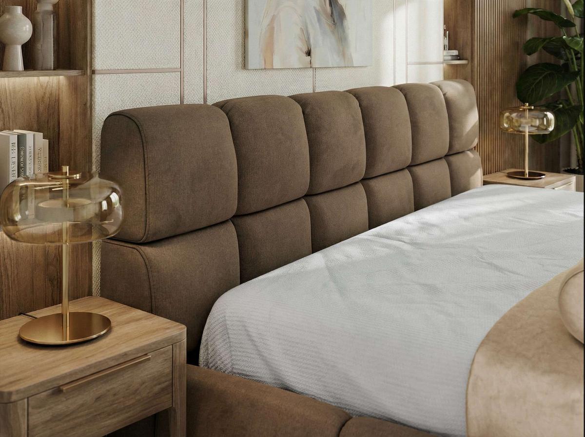 POLSTERBETT NIRA CLASSIC 200/200 - Braun Velvet - Multipocket-Matratze - Braun, Textil (200/200cm) - MKS