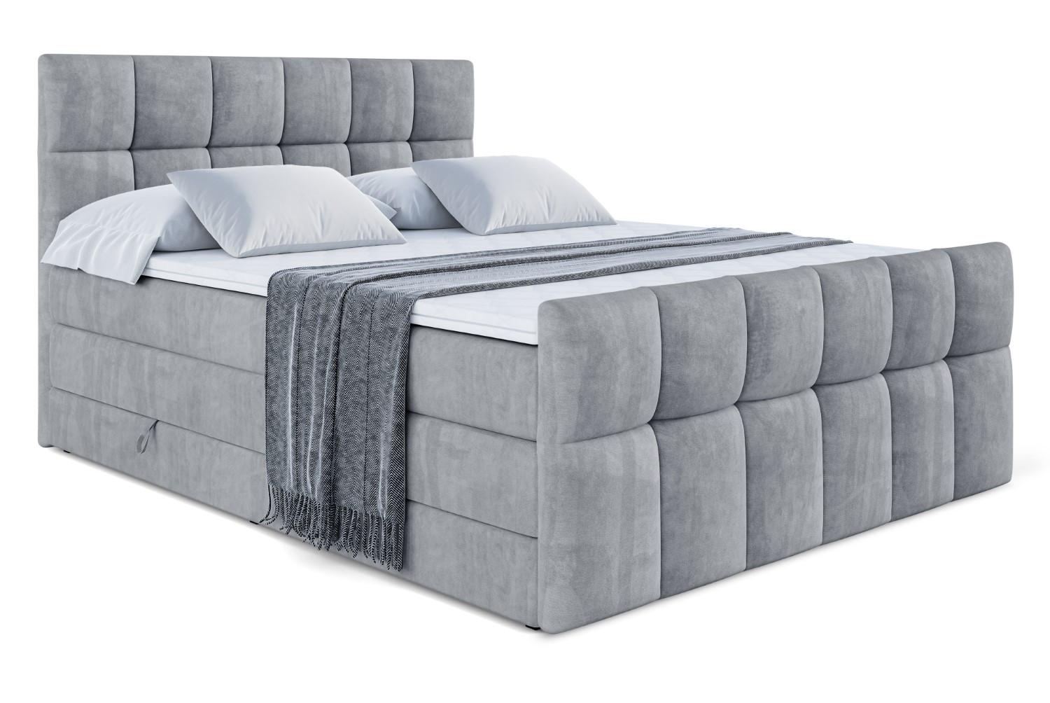 BOXSPRINGBETT RICAR-Z KING - 200 x 200 - H3/H4 - Grau - Grau, Holzwerkstoff (200/200cm) - ALTDECOR