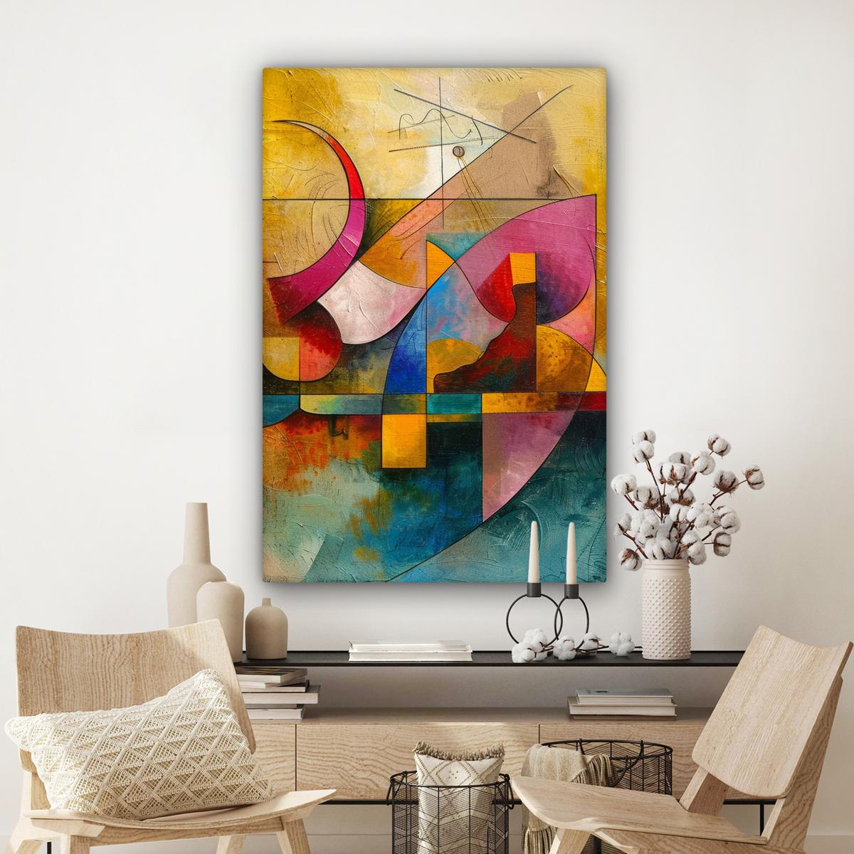 LEINWANDBILD Kunst - Abstrakt - Modern Deko XXL 80x120 cm - Gelb, Textil (80/120cm) - MuchoWow