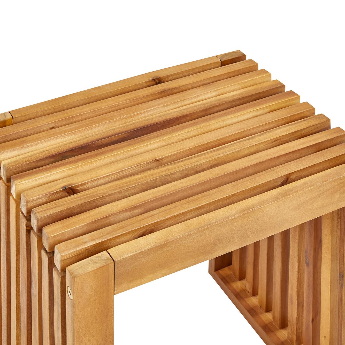 GARTENSTUHL 2er- Set Holz Heller Holzfarbton Bellano - Hellbraun, Holz (45/43/35cm) - Beliani