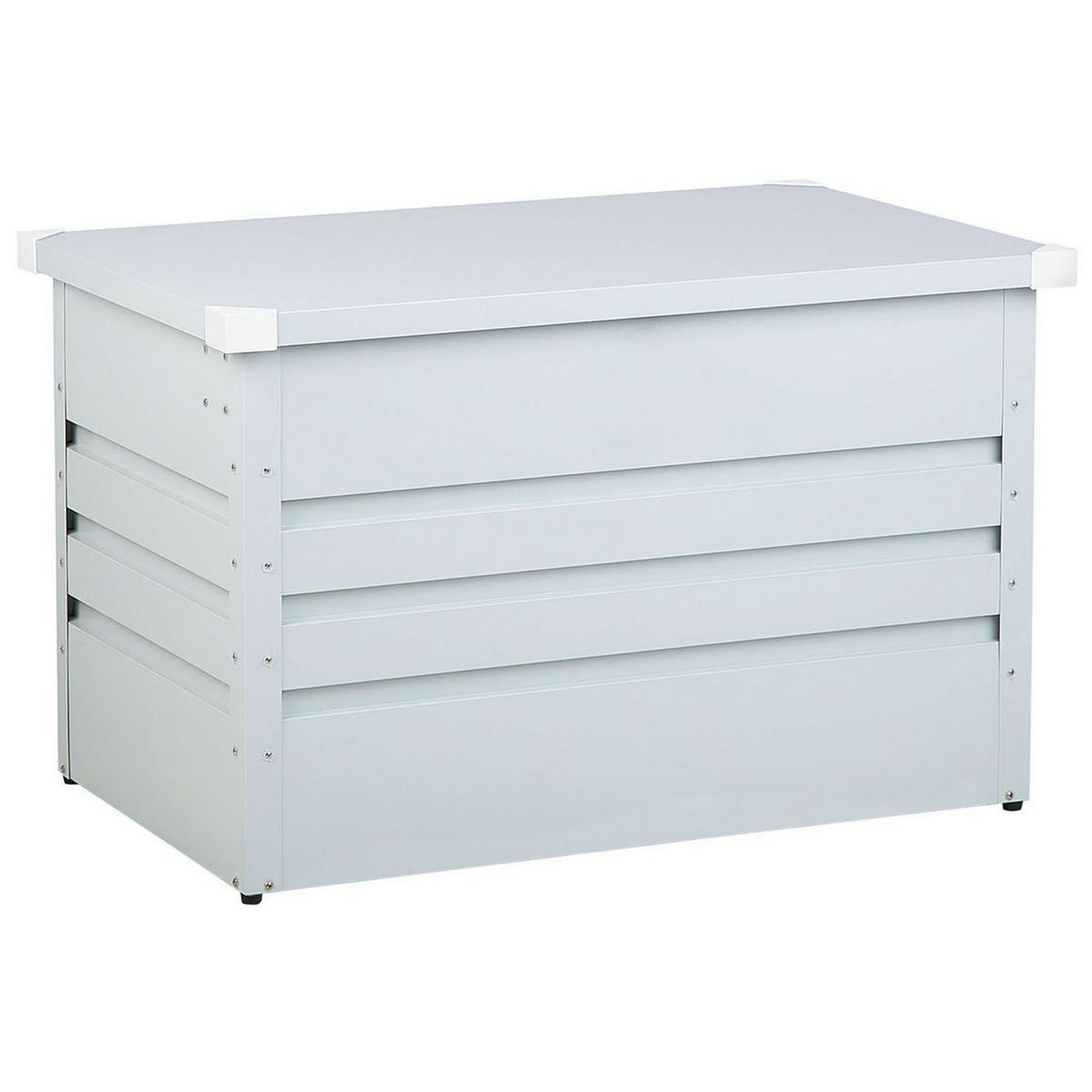 AUFLAGENBOX Stahl hellgrau 100/62 cm Cebrosa - Hellgrau, Metall (100/64/62cm) - Beliani