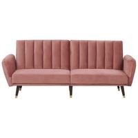 3-SITZER-SCHLAFSOFA Samtstoff Rosa Vimmerby - Pink, Textil (212/90/80cm) - Beliani