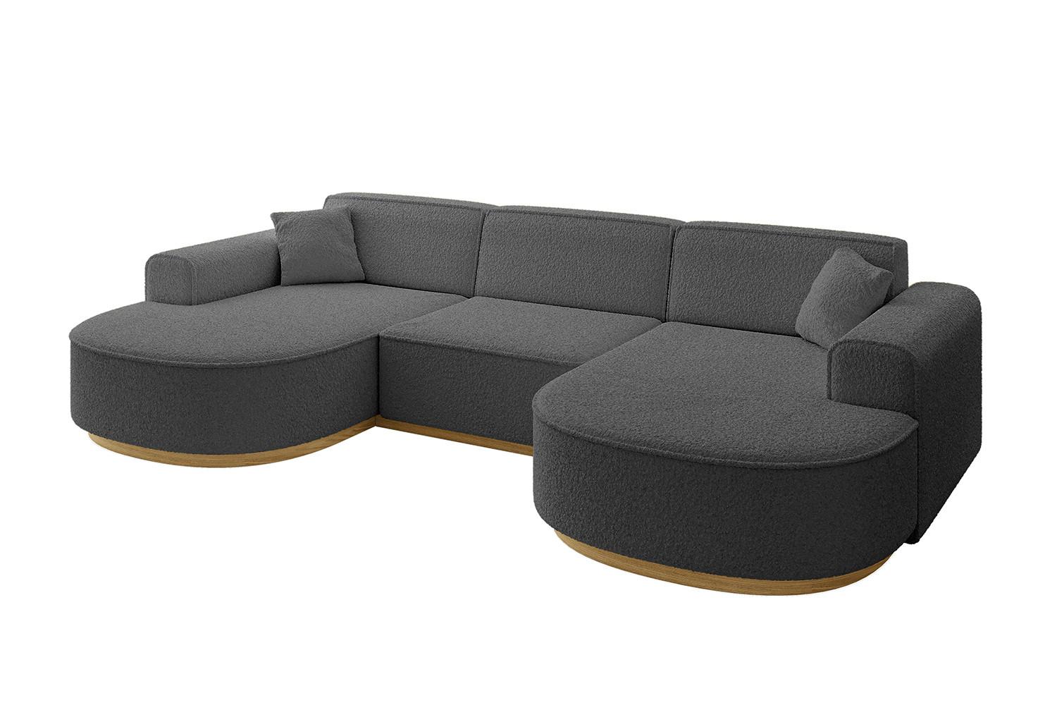 WOHNLANDSCHAFT MARI-U1-v2 - 303x171x83 cm Grau Bouclé - Grau, Holzwerkstoff/Textil (303/83/171cm) - ALTDECOR