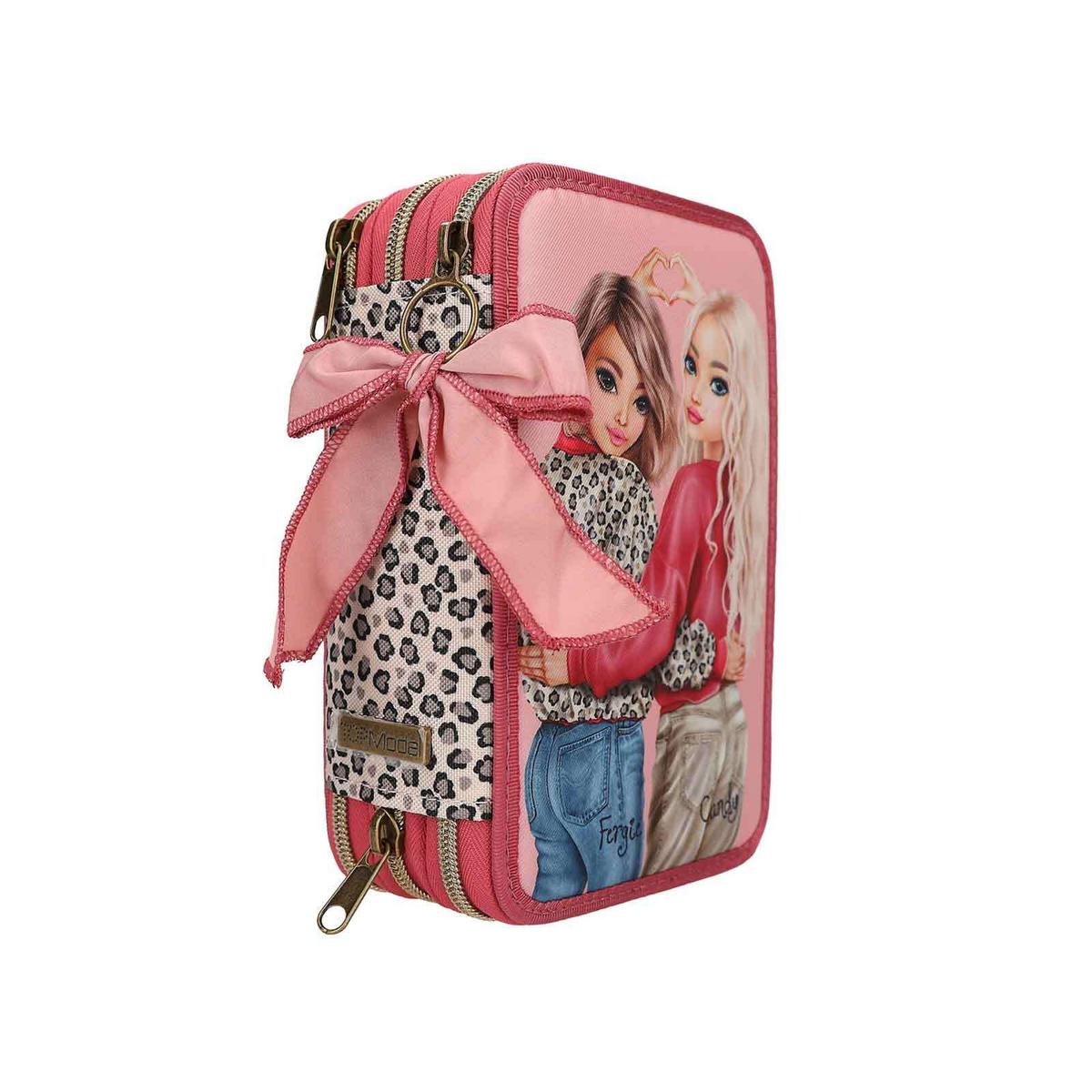 3-FACH FEDERTASCHE LEOHEART TOPModel rosa 7,5 x 13 x 20 cm - Rosa, Kunststoff (13/20/7.5cm) - Depesche Germany