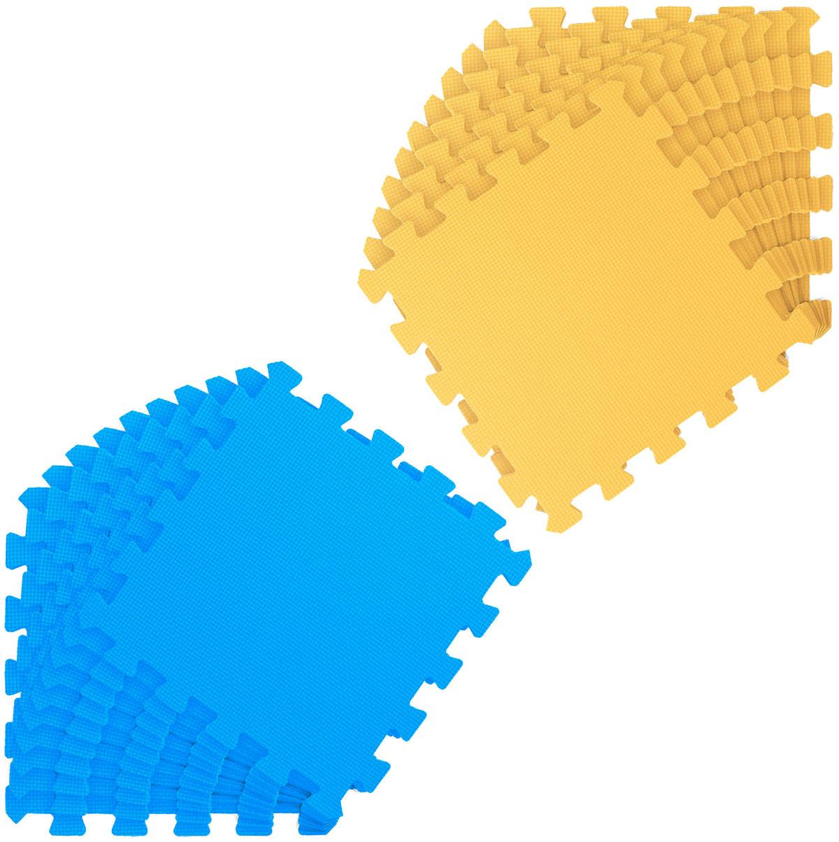 SPIELMATTE ab Null - 180/90/1 cm Puzzlematte Blau - Blau/Gelb, Kunststoff (30/30cm) - Littletom