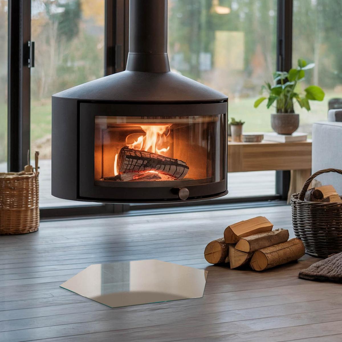 GLASPLATTE für Kamin h40 cm - Braun, Glas (40/40/0.4cm) - TULUP
