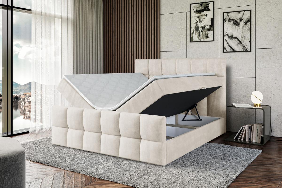 BOXBETT RICAR-Z - 140 x 200 - H3 - Ecru - Ecru, Holzwerkstoff (140/200cm) - ALTDECOR