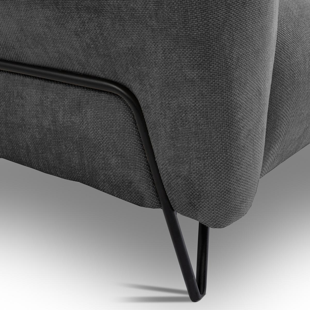 3-SITZER SOFA Volare mit Metallbeinen Anthrazit - Anthrazit/Schwarz, Textil/Metall (220/83/98cm) - Beautysofa
