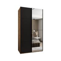 SCHWEBETÜRENSCHRANK 245,5/130/64 2-türig - Schwarz/Eiche Artisan, Holz/Metall (130/245/64cm) - Abiks Möbel