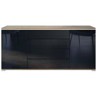 SIDEBOARD Faro Schwarz Hochglanz - Schwarz Hochglanz, Holzwerkstoff (166.5/75.5/35cm) - Vladon