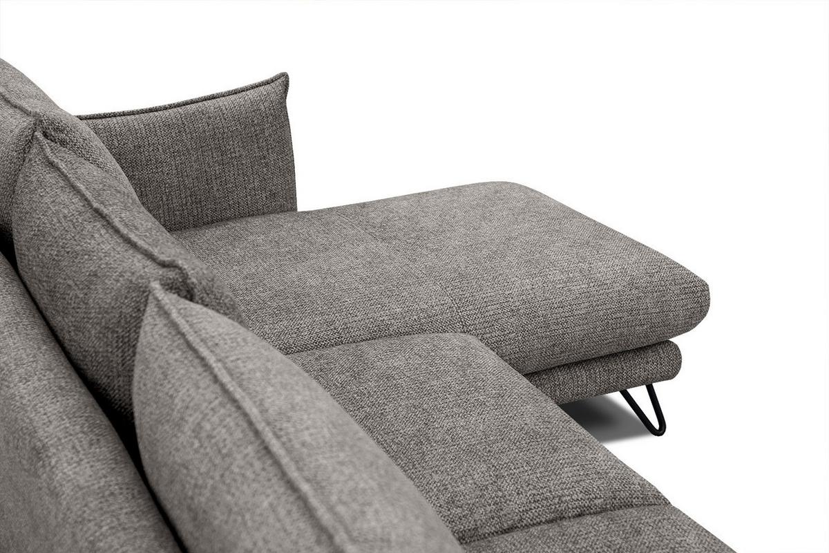 ECKSOFA HOSTEN 4-Sitzer, braun - Schwarz/Braun, Holzwerkstoff/Textil (269/158cm) - Wozimo