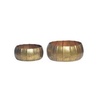 SCHALEN 2er-Set ECHAZ, Aluminium, handgefertigt, Gold, Ø 39 x 17 cm - Goldfarben, Metall (39/17/39cm) - KADIMA DESIGN