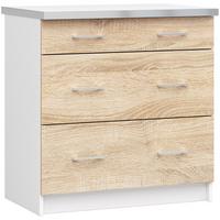 UNTERSCHRANK Weiß, Eiche Sonoma 82/80/44,5 - Weiß/Eiche Artisan, Holzwerkstoff (80/82/44.5cm) - RAUMHIRSCH FURNITURE