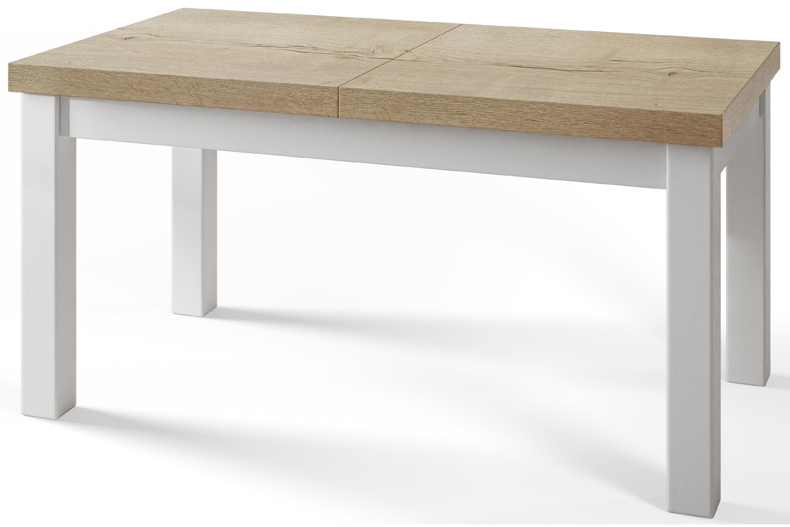 RECHTECKIGER Esstisch Ausziehbar – Moderner Wohnzimmertisch Küchentisch und Esszimmertisch – Tisch mit Holzbeinen, Maßen von 160 – 210 cm – Halifax - Naturfarben/Weiß, Holzwerkstoff (160/90/78cm) - Alpi-Möbel