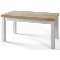 RECHTECKIGER Esstisch Ausziehbar – Moderner Wohnzimmertisch Küchentisch und Esszimmertisch – Tisch mit Holzbeinen, Maßen von 160 – 210 cm – Halifax - Naturfarben/Weiß, Holzwerkstoff (160/90/78cm) - Alpi-Möbel