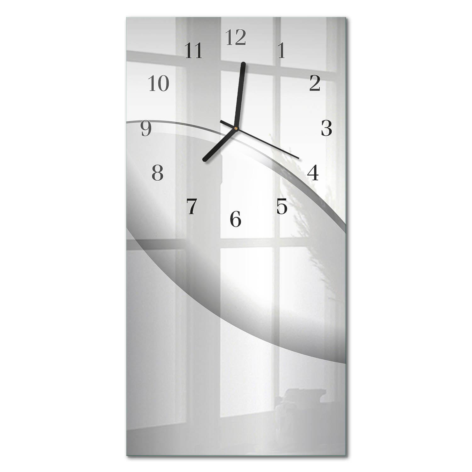 WANDUHR aus Glas 30x60 cm - Muster - Grau, Glas (30/60/0.4cm) - TULUP