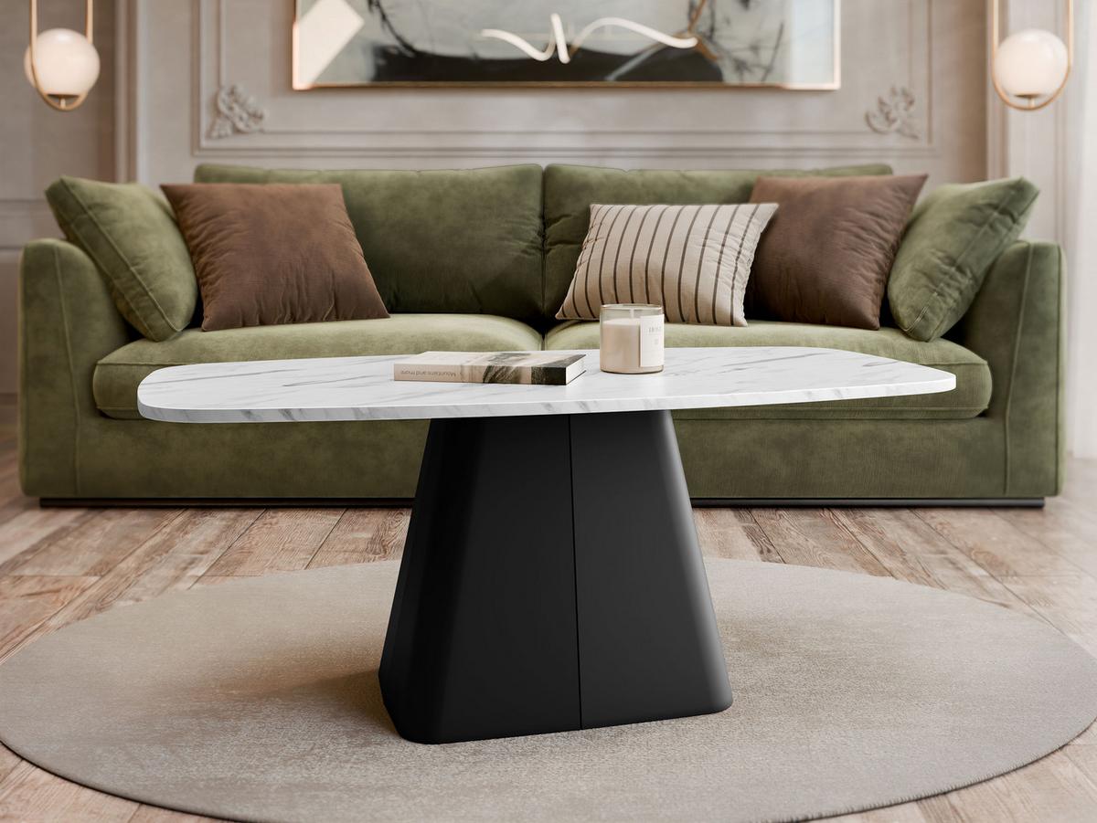 COUCHTISCH Noa - Schwarz/Weiß, Holzwerkstoff/Metall (60/120/48cm) - MIRJAN24