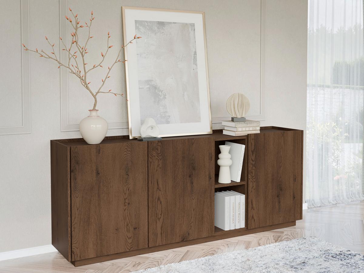 KOMMODE Mirtu K200 - Nussbaumfarben, Holzwerkstoff (200/75/40cm) - MIRJAN24