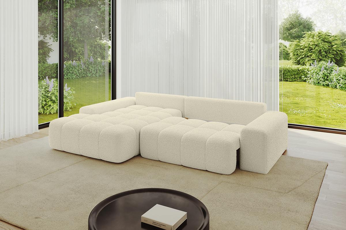 ECKSOFA Ottomane Links ENSI-L - 267x164x69 cm Creme - Hellbraun/Creme, Holzwerkstoff/Kunststoff (267/164cm) - ALTDECOR