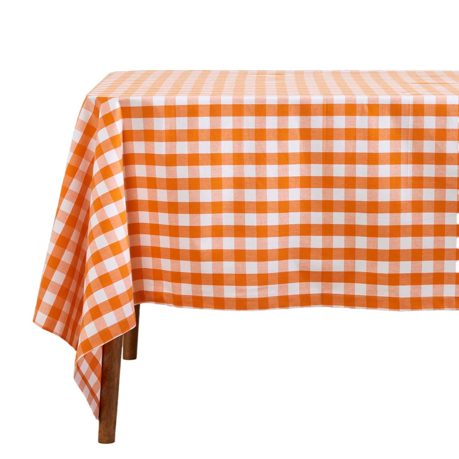 TISCHDECKE Vichy-Karo orange kariert, 137/137 cm - Orange, Textil (137/137cm) - Homescapes