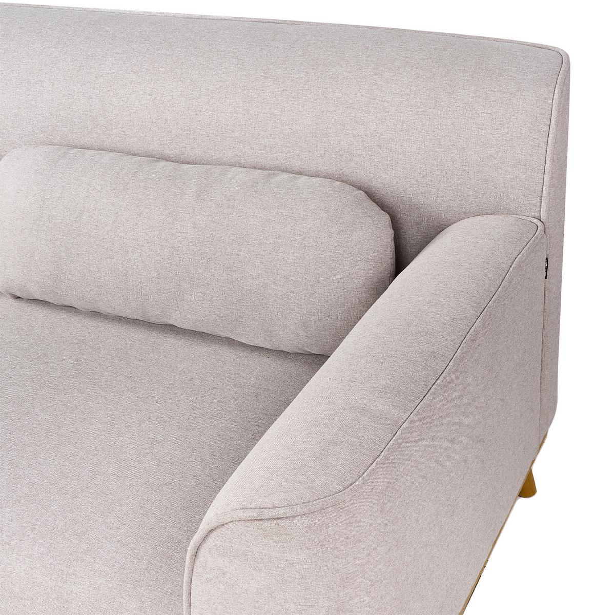 ECKSOFA 3-Sitzer Stoff Hellgrau linksseitig Simos - Hellgrau, Textil (264/82cm) - Beliani