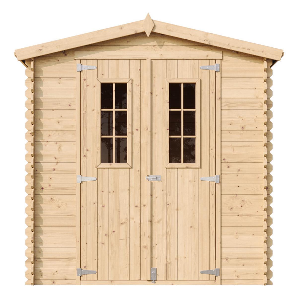 GARTENHAUS HOLZ mit imprägniertem BodenB216xL206xH216 cm/ 3.53 m2 - M343C+M343G - Beige, Holz (216/224/200cm) - Timbela
