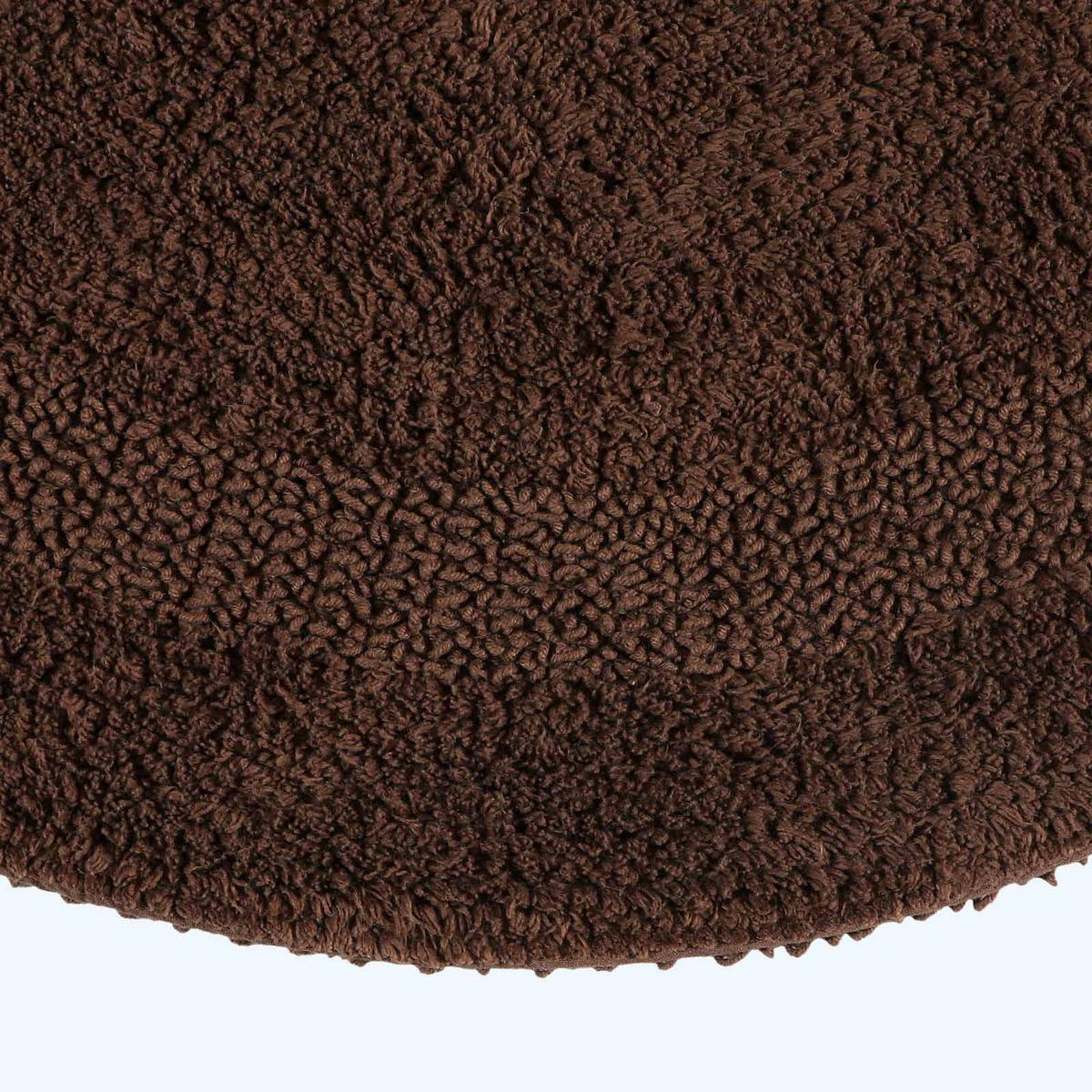 BADEMATTE halbrund 50/80 cm, 100% Baumwolle, wendbar - Braun, Textil (50/80cm) - Homescapes