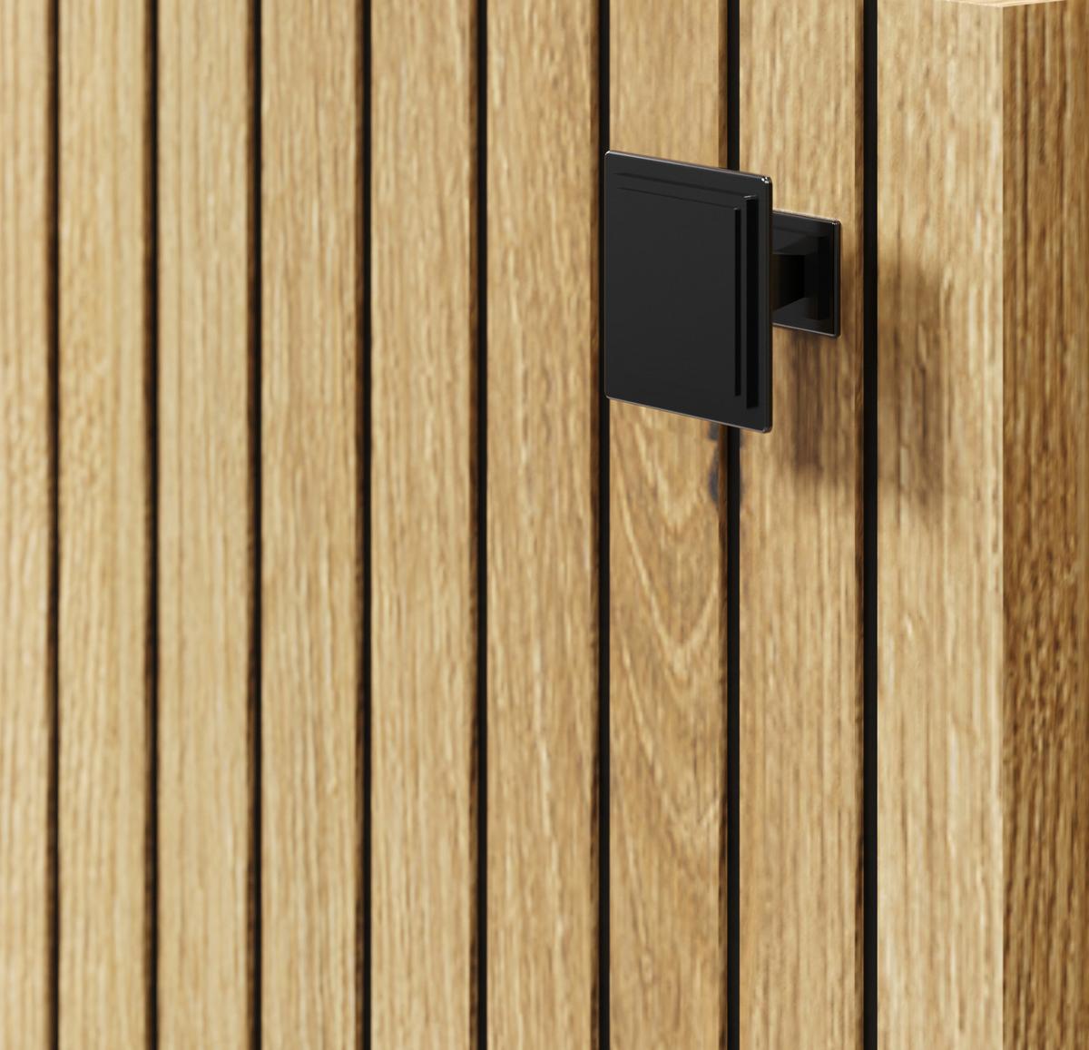 HOCHSCHRANK Evoke Eiche, grau 40 x 186 cm, Badschrank in modernem Design - Eichefarben/Anthrazit, Holzwerkstoff/Metall (40/186/31cm) - Top.Furn