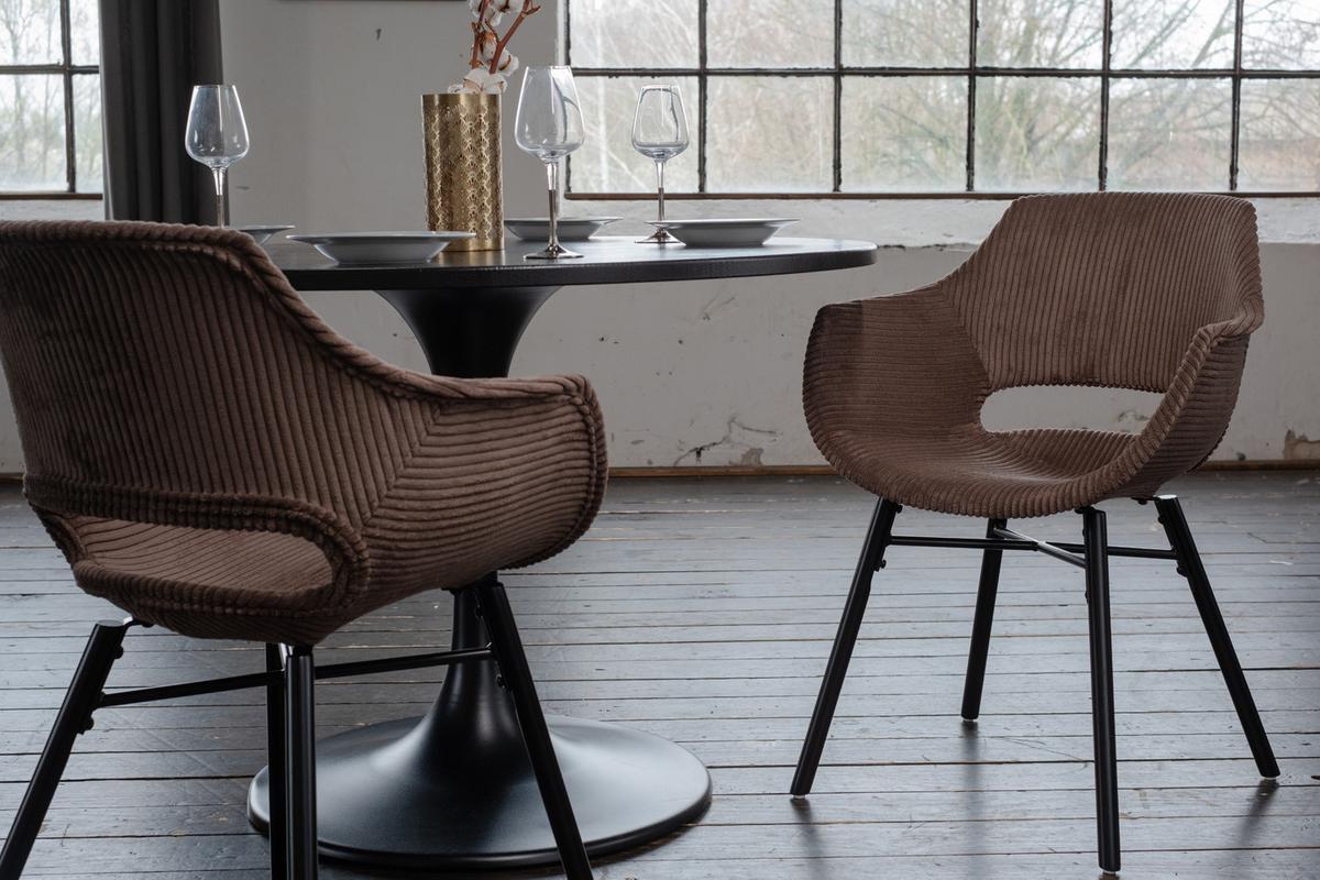 ESSZIMMERSTUHL ZAJA Braun Cord (1er-Set) - Braun, Textil (57/82/59cm) - KAWOLA