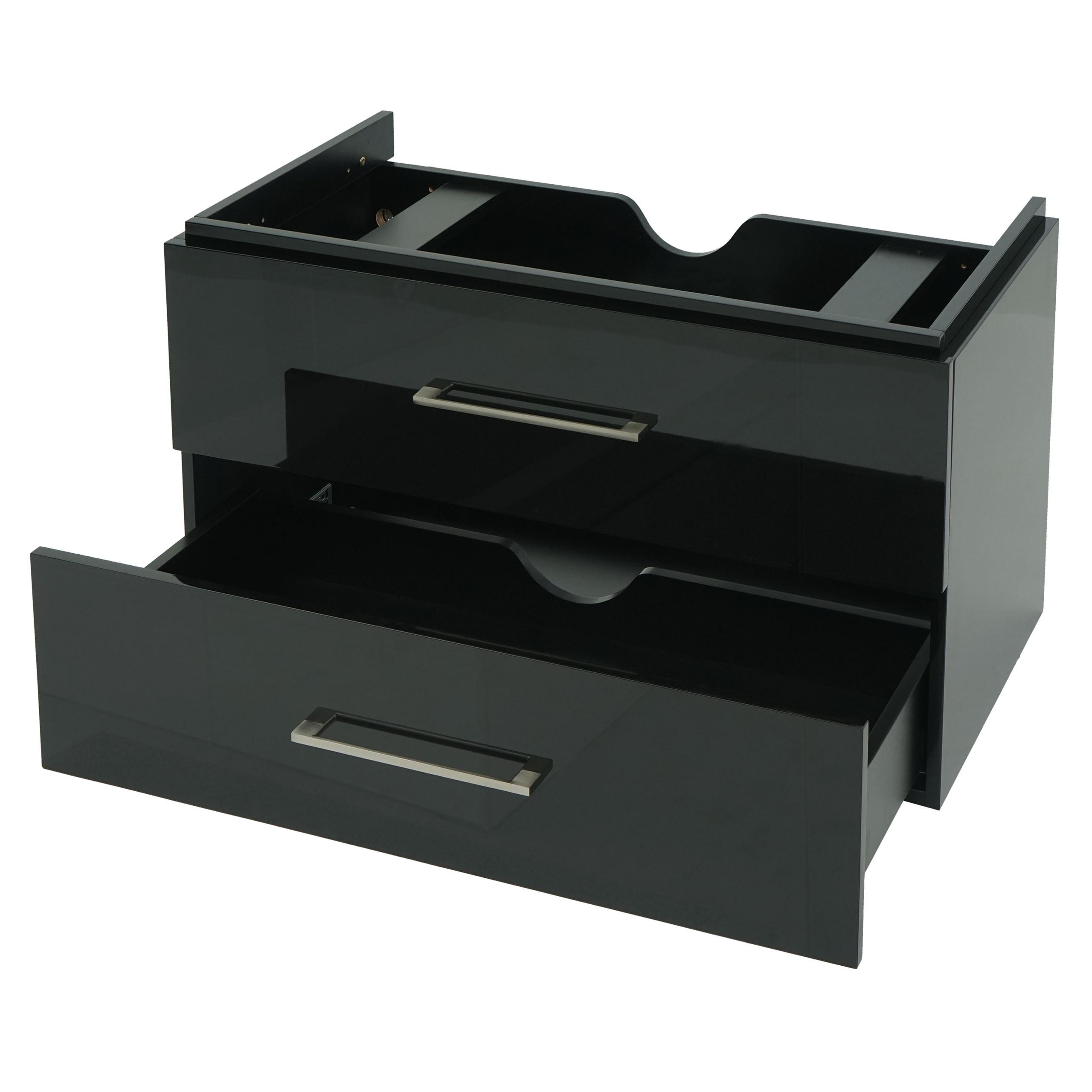 WASCHBECKENUNTERSCHRANK PREMIUM Schwarz - Schwarz, Holz (89/54/46cm) - MCW