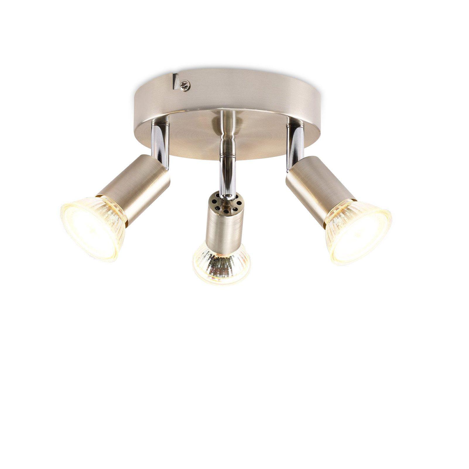 DECKENSTRAHLER Bamberg 3-flammig 15/15/10.4 cm - Silberfarben, Metall (15/15/10.4cm) - Nettlife