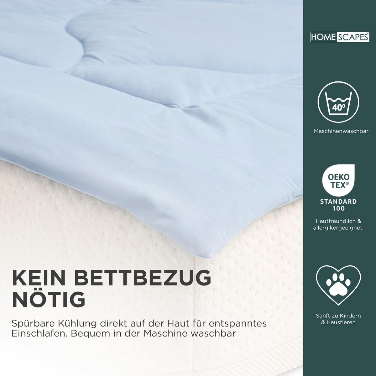KÜHLDECKE hellblau, 155/220 cm - Hellblau, Textil (155/220cm) - Homescapes