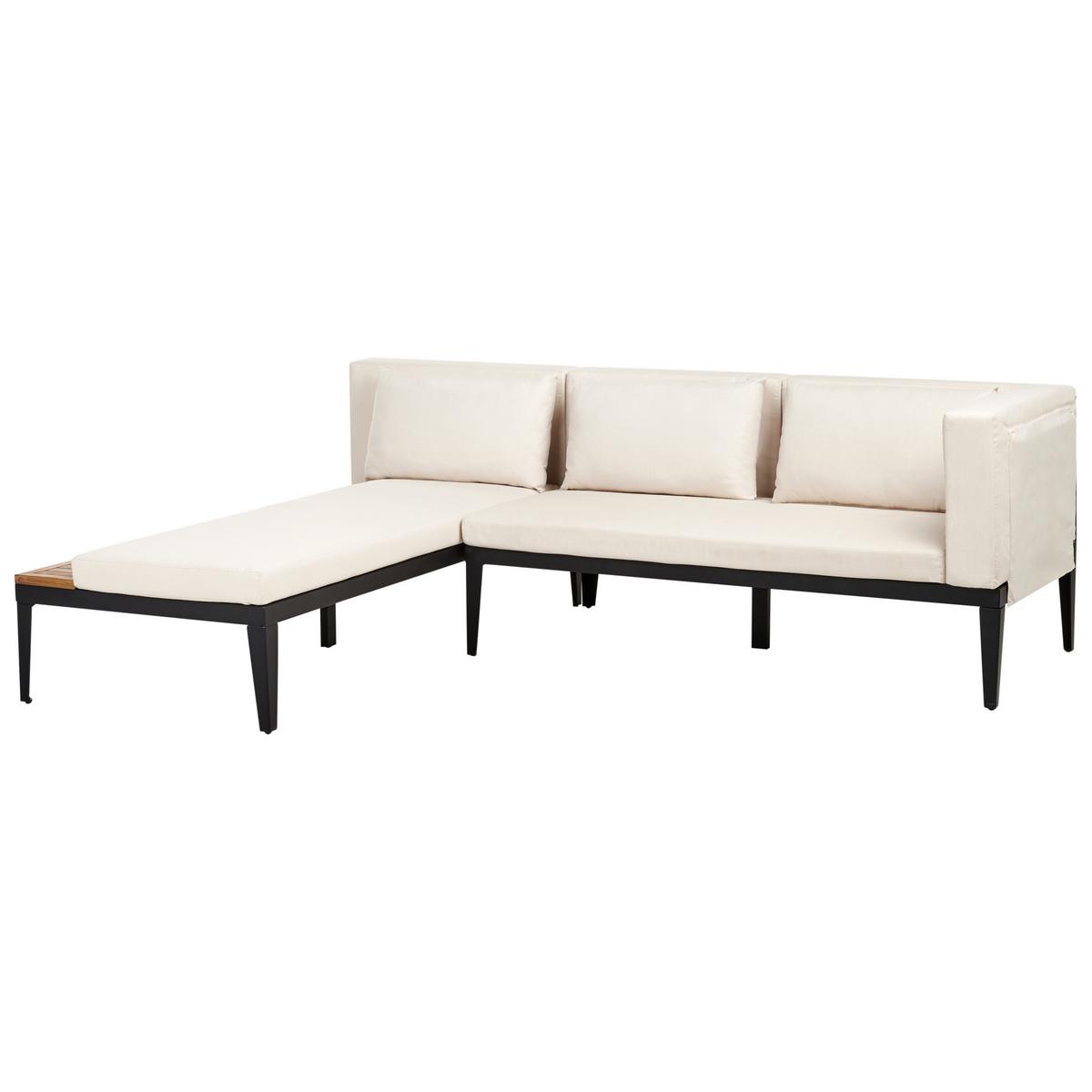 LOUNGE-SET 4-Sitzer Beige Bracciano - Hellbraun/Beige, Holz - Beliani