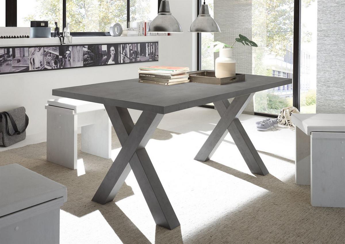 ESSTISCH ausziehbar Eike 3 160 x 90 x 75 Esszimmertisch Graphit - Grau, Holz (160/90/75cm) - 58aufmkessel
