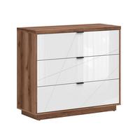 KOMMODE Sven Weiß und Holz - Weiß, Holzwerkstoff (106/93/42cm) - Petits-meubles