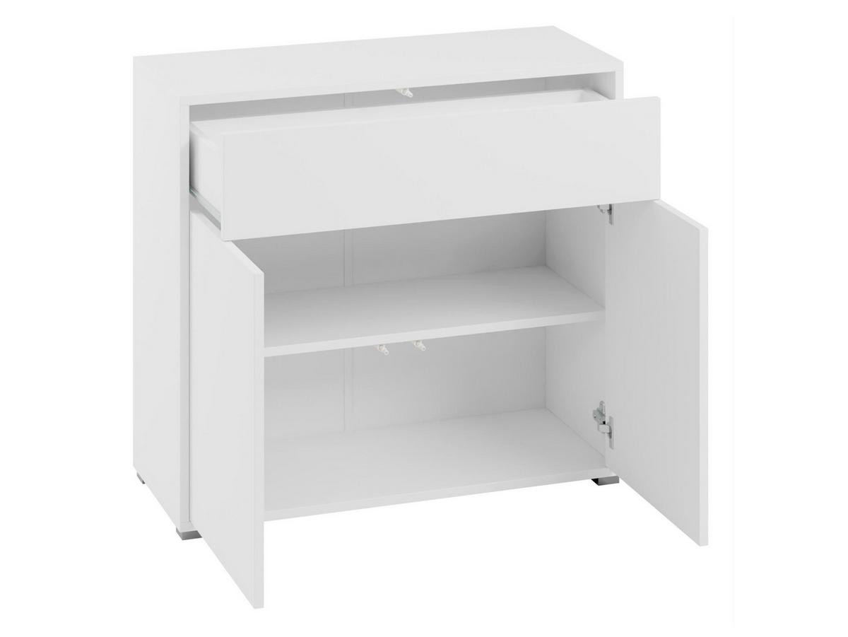 KOMMODE Gesita 2D3S - Silberfarben/Weiß, Holzwerkstoff/Kunststoff (100/93/40cm) - MIRJAN24