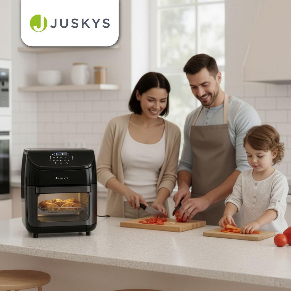 HEISSLUFTFRITTEUSE 12 L - Schwarz, Kunststoff (32/38/34cm) - Juskys